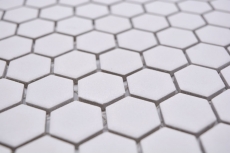 Ceramic mosaic hexagon white R10B shower base floor tile Mosaic tiles kitchen bathroom floor MOS11H-0101-R10_f