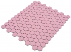 Hexagonal hexagon mosaic tile ceramic mini antique pink R10B shower base floor tile mosaic tile non-slip bathroom tile - MOS11H-1111-R10