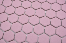 Hexagonal hexagon mosaic tile ceramic mini antique pink R10B shower base floor tile mosaic tile non-slip bathroom tile - MOS11H-1111-R10