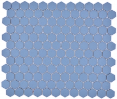 Hexagonal hexagon mosaic tile ceramic mini blue-green R10B shower tray floor tile mosaic tile non-slip bathroom - MOS11H-0405-R10
