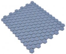 Hexagonal hexagon mosaic tile ceramic mini blue-green R10B shower tray floor tile mosaic tile non-slip bathroom - MOS11H-0405-R10