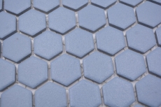 Hexagonal hexagon mosaic tile ceramic mini blue-green R10B shower tray floor tile mosaic tile non-slip bathroom - MOS11H-0405-R10