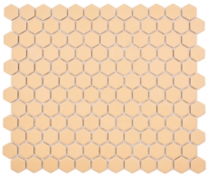 Hexagonal hexagon mosaic tile ceramic mini ochre orange R10B shower base floor tile mosaic tile non-slip bathroom - MOS11H-1208-R10
