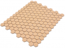 Hexagonal hexagon mosaic tile ceramic mini ochre orange R10B shower base floor tile mosaic tile non-slip bathroom - MOS11H-1208-R10