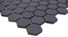 Ceramic mosaic hexagon black R10B shower tray floor tile mosaic tiles kitchen bathroom floor MOS11H-0003-R10_f