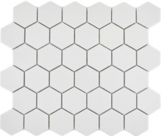 Hexagonal hexagon mosaic tile ceramic white R10B shower tray floor tile mosaic tile non-slip bathroom tile WC - MOS11H-0111-R10