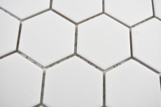 Hexagonal hexagon mosaic tile ceramic white R10B shower tray floor tile mosaic tile non-slip bathroom tile WC - MOS11H-0111-R10