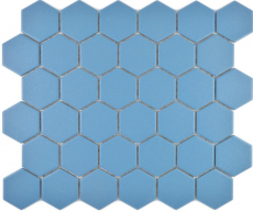 Hexagonal hexagon mosaic tile ceramic blue-green R10B shower tray floor tile mosaic tile non-slip bathroom tile wall - MOS11H-0451-R10
