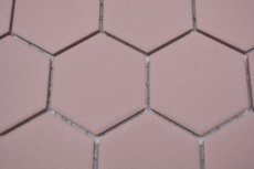 Hexagonal hexagon mosaic tile ceramic clinker red R10B shower tray floor tile mosaic tile non-slip wall tile - MOS11H-0099-R10