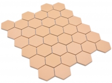 Hexagonal hexagon mosaic tile ceramic ochre orange R10B shower tray floor tile mosaic tile non-slip wall bathroom - MOS11H-0808-R10