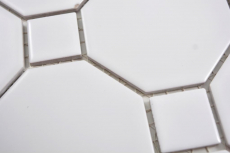 Hand pattern ceramic mosaic Octa white matt with white glossy mosaic tile wall tile backsplash kitchen bathroom MOS13-Octa0111_m