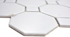 Hand pattern ceramic mosaic Octa white matt with white glossy mosaic tile wall tile backsplash kitchen bathroom MOS13-Octa0111_m