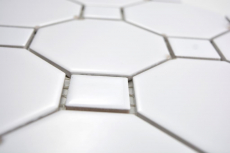 Hand pattern ceramic mosaic Octa white matt with white glossy mosaic tile wall tile backsplash kitchen bathroom MOS13-Octa0111_m