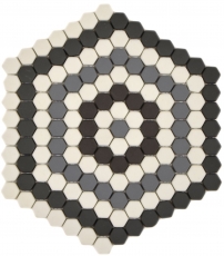 Mosaic decor GLASS MOSAIC Hexagon gray black white matt mosaic tiles wall tile backsplash kitchen bathroom MOS140-ROHX3_f