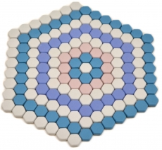 GLASS MOSAIC Hexagon DECOR blue pink white matt mosaic tiles backsplash wall kitchen bathroom MOS140-ROHX9_f
