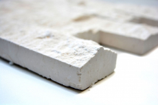 Limestone mosaic natural stone Splitface stone wall white cream Brick Limestone 3D optic tile backsplash - MOS29-49792