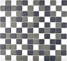 Hand sample mosaic tile ceramic black white anthracite matt shower tray MOS18-2213-R10_m