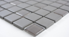Hand-painted mosaic tile bathroom ceramic dark gray brown unglazed glass mosaic MOS18-1313-R10_m