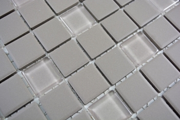 Ceramic mosaic medium gray cream unglazed non-slip glass mosaic mix shower tray bathroom tile - MOS18-0202-R10