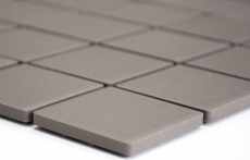 Hand-patterned mosaic tile ceramic mud gray unglazed RUTSCHEMMEND BAD MOS14B-0204-R10_m