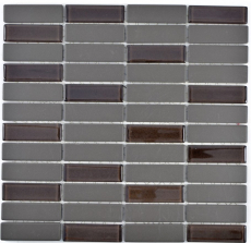 Hand pattern mosaic tile ceramic rods brown unglazed glass shower tray floor tile MOS24-1313-R10_m