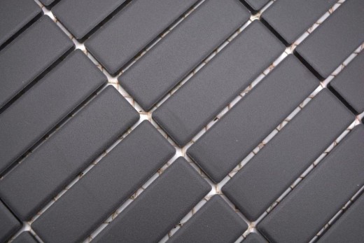 Ceramic rod mosaic tile black anthracite unglazed non-slip shower tray floor tile bathroom tile wall - MOS24B-0310-R10