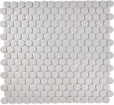 Button mosaic LOOP round mosaic light gray beige floor kitchen shower MOS10-0202-R10_f