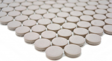 Button mosaic LOOP round mosaic light gray beige floor kitchen shower MOS10-0202-R10_f