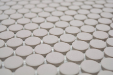 Button mosaic LOOP round mosaic light gray beige floor kitchen shower MOS10-0202-R10_f