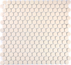 Button mosaic LOOP round mosaic light beige matt unglazed non-slip wall kitchen shower BATH - MOS10-1202-R10