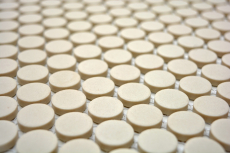 Button mosaic LOOP round mosaic light beige matt unglazed non-slip wall kitchen shower BATH - MOS10-1202-R10