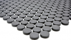 Button mosaic LOOP round mosaic shower tray floor black anthracite unglazed non-slip wall - MOS10-0304-R10