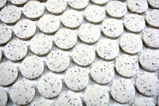 Button mosaic LOOP round mosaic shower tray floor cream white spots unglazed non-slip wall kitchen - MOS10-0103-R10