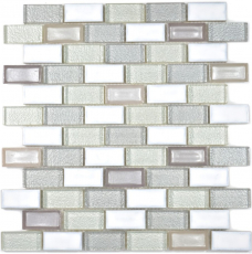 Mosaic tile Translucent ceramic white Brick Glass mosaic Crystal ceramic antique white MOS83IC-0121_f