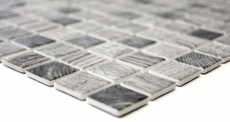 Glass mosaic Sustainable wall covering Recycling wood texture light gray Tile backsplash MOS63-312