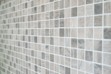 Glass mosaic Sustainable wall covering Recycling wood texture gray beige Tile backsplash MOS63-324