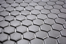 Mosaic tile ceramic hexagon black unglazed MOS11A-0304-R10_f