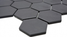 Hexagonal hexagon mosaic tile ceramic black unglazed non-slip shower tray swimming pool wall - MOS11B-0304-R10
