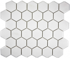 Mosaic tile ceramic hexagon white unglazed MOS11B-0102-R10_f