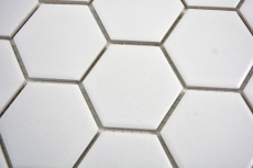 Mosaic tile ceramic hexagon white unglazed MOS11B-0102-R10_f