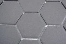 Mosaic tile ceramic hexagon dark gray unglazed MOS11B-0213-R10_f
