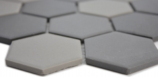 Hexagonal hexagon mosaic tile ceramic mud gray dark gray black unglazed non-slip bathroom kitchen - MOS11B-2313-R10