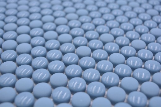 Button mosaic Loop round mosaic blue glossy matt wall tile backsplash kitchen bathroom MOS140-0411