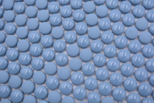 Button mosaic Loop round mosaic blue glossy matt wall tile backsplash kitchen bathroom MOS140-0411