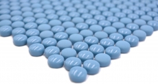 Button mosaic Loop round mosaic blue glossy matt wall tile backsplash kitchen bathroom MOS140-0411
