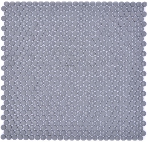Button mosaic Loop round mosaic gray glossy matt wall tile backsplash kitchen bathroom MOS140-0211