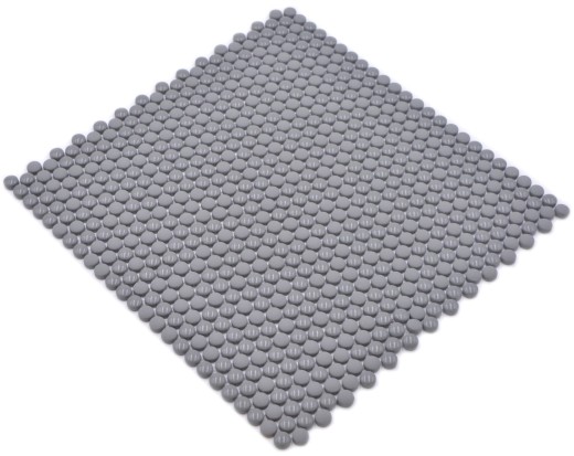 Button mosaic Loop round mosaic gray glossy matt wall tile backsplash kitchen bathroom MOS140-0211