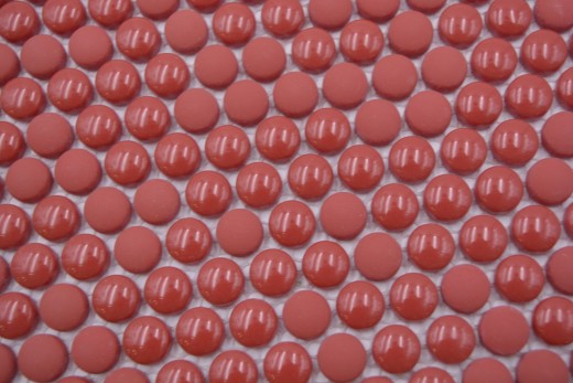 Glass mosaic Button mosaic red glossy matt Shower floor Shower screen Bathtub cladding