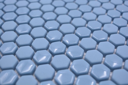 Glass mosaic hexagonal hexagon mosaic blue glossy matt mosaic tile wall tile backsplash kitchen bathroom