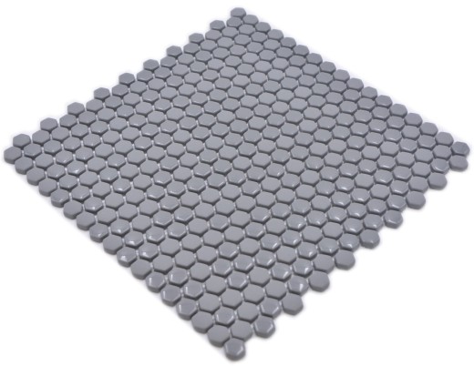 Glass mosaic hexagonal hexagon tiles gray glossy matt mosaic tile wall tile backsplash kitchen bathroom